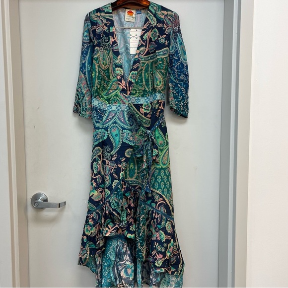 NWT FARM RIO ANTHROPOLOGIE WRAP MIDI DRESS - Picture 6 of 16